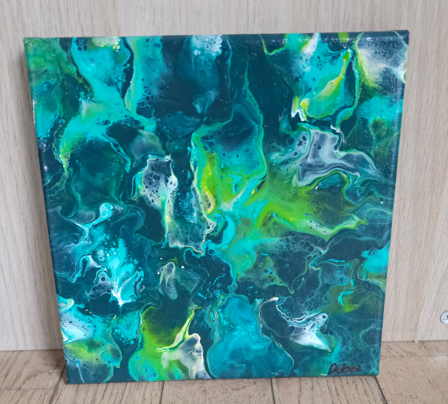 Peinture acrylique sur toile-Nuances de verts