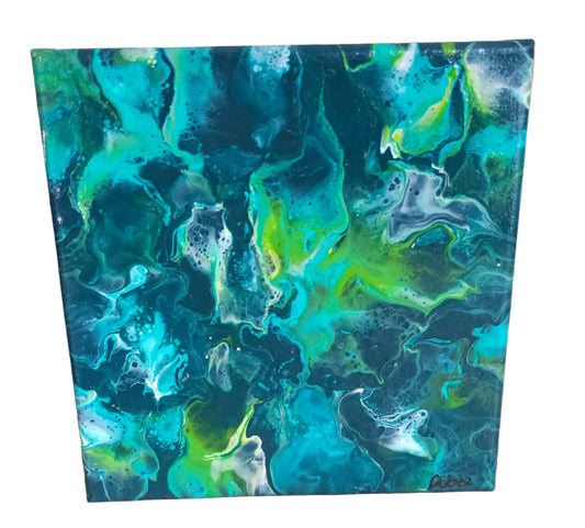 Peinture acrylique sur toile-Nuances de verts