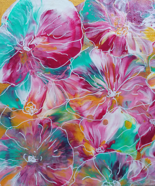 Peinture acrylique sur toile - FLOWER POWER